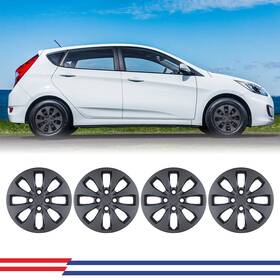 Wj-5126g-bp-14-pp Autofree For 2012-2017 Hyundai Accent 14 Inch Matte Black Wheel Covers Set Of 4 Snap-on New
