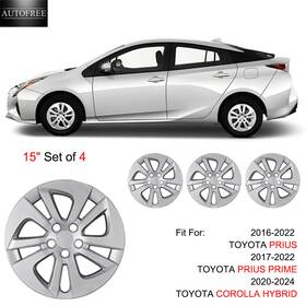 Wj-5130-b-15 Autofree 15 Inch Set Of 4 Hubcaps Wheel Rim Covers For 2016-2024 Toyota Prius Prime R15 Pp