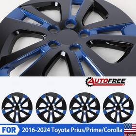 Wj-5130-bbb-15-pp Autofree Black Blue 15 Inch Hubcaps For 2016-2024 Toyota Prius/prime/corolla Wheel Covers