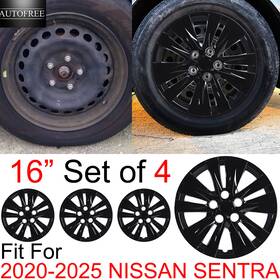 Wj-5131-bl-16 Autofree 16 Inch Set Of 4 Hubcaps For 2020-2025 Nissan Sentra Wheel Rim Covers Snap On Black
