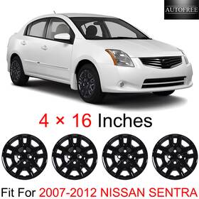 Wj-5135-bl-16 Autofree 4 16 Inches Hubcaps For 2007-2012 Nissan Sentra Wheel Rim Covers Bolt On Black