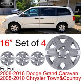 Wj-5138-b-16 Autofree 16 Inch Set Of 4 Hubcaps For 2008-2016 Dodge Grand Caravan Wheel Rim Covers Bolt On