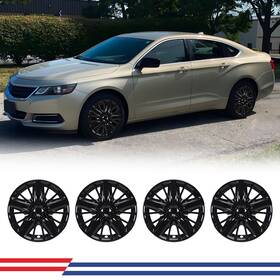 Wj-5146-bl-18 Autofree For Chevrolet 18 Inch Steel Hubcaps 4pcs Black Bolt-on 2014-2020 Chevy Impala