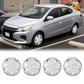 Wj-5157-c-14 Autofree 4-pack 14 Inch Hubcaps For 2014-2025 Mitsubishi Mirage Steel Wheel Chrome Snap-on