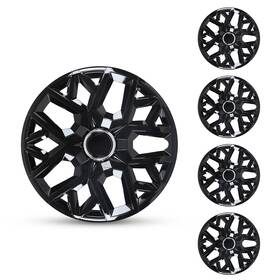Wj-5181-bl-15-pp Autofree Universal 15 Inch Wheel Covers Hubcaps Snap On With Rings Set Of 4 Gloss Black