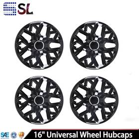 Wj-5181-bl-16-pp Autofree 16 Inch Universal Wheel Covers Black Snap On Set Of 4 Retention Rings Hub Cap