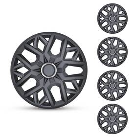 Wj-5181-bp-17-pp Autofree Universal 17 Inch Wheel Covers Matte Black Hubcaps Snap On With Rings Set Of 4