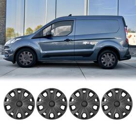 Autofree Wj-5186-b-16-pp 16 Inch Steel Wheel Hubcaps Matte Black For 2014-2023 Ford Transit Connect 4pcs