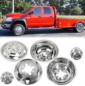17d8 Autopart Tech 4x For Dodge Ram 3500 03-19 17 Inch Dualies Stainless Steel Dually Wheel Simulators