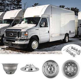 Autopart Tech 8 350 450 Ford E350 E450 Van Rv 16 Inch Dual Wheel Simulators Hub Caps Dually Rim Skins Covers