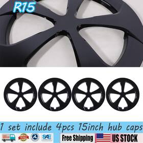Wj-5129-bl-15 Autopart 15 Inch Set Of 4 Black Hubcap Wheel Steel Rim Covers Fit For 2010-15 Toyota Prius