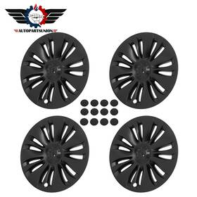 Sunion175360 Autopartsunion 4pcs 19 Inch Black Hub Caps Wheel Rim Cover For Tesla Model Y 2021 2022 R19