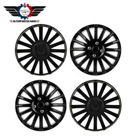 Sunion178702 Autopartsunion 4pcs 16 Inch Wheel Hub Caps Black Snap On For R16 Tire And Rim Covers Kit