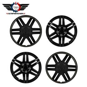 Sunion178735 Autopartsunion 4pc 14 Inch Black Wheel Hub Caps Snap On For R14 Tire And Rim Covers Kit