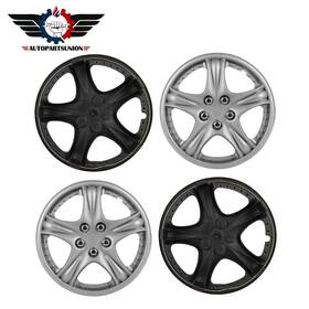 Sunion178739 Autopartsunion 4pcs 14 Inch Wheel Hub Caps Silver Snap On For R14 Tire And Rim Covers Kit