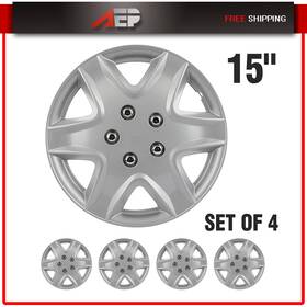 Auto178722puppy Autopuppy 15 Inch Black Set Of 4 Wheel Covers Snap On Full Hub Caps Fit R15 Tire And Rim