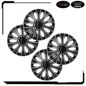 Atd175541 Autoutdoor 4pc 15 Inch Wheel Hub Caps Plastic Black And Silver Rim Covers For All Makes Models