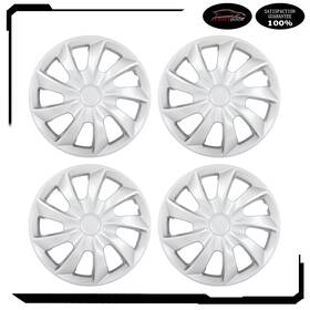 Autoutdoor Atd177405 4 Pc 17 Inch Wheel Hub Caps Silver Snap On For All Makes Models Cover Kit