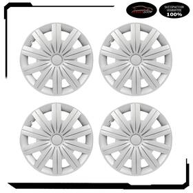 Atd178748 Autoutdoor 4pc 13 Inch Wheel Hub Caps Snap On Silver For R13 Tire And Rim Covers Kit