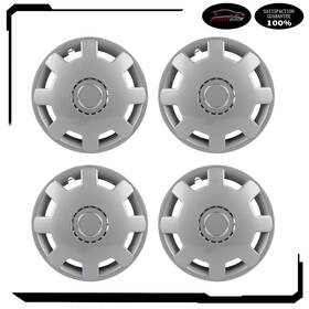 Atd178766 Autoutdoor Set Of 4 14 Inch Wheel Hub Caps Silver Snap On For Abs R14 Tire And Rim Covers