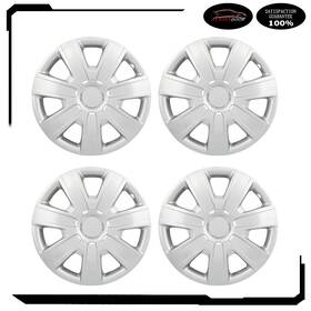 Atd178771 Autoutdoor Set Of 4 15 Inch Wheel Hub Caps Silver Snap On For R15 Tire And Rim Covers Kit