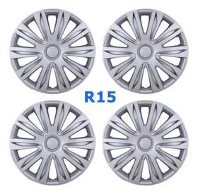 403b-wj-5083-b-15 Autowiki 15 Inch Set Of 4 Wheel Hub Caps Cover Replacements Fit R15 Tire And Steel Rim Silver