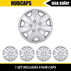 Chb-5051-a Autowiki Set Of 4 Hubcaps 14 Inch Wheel Covers Snap On Full Hub Caps Fit R14 Tire And Steel Rim