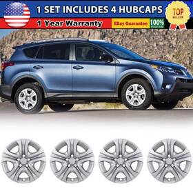 Spmo-5107-b-17 Autowiki 17 Inch Hubcap Wheel Covers Snap On Full Hub Caps For 2013-2018 Toyota Rav4 Silver