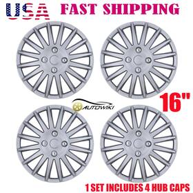 Wj-5019-b-16 Autowiki Set Of 4 16 Inch Silver Wheel Covers Snap On Full Hub Caps R16 Tire And Steel Rim