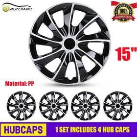 Wj-5084-dp-15-pp Autowiki New 15 Inch Set Of 4 Wheel Covers Snap On Full Hub Caps Fit R15 Tire And Steel Rim