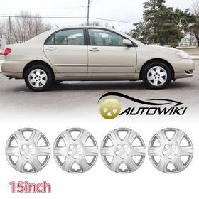 Wj-5108-c-15 Autowiki 15-inch Hubcaps Compatible With 2005 2006 2007 2008 Toyota Corolla Steel Wheels