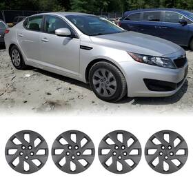 Wj-5124g-bp-16-pp Autowiki 16 Inch Hubcap Black Matte Wheel Covers For 2011-2013 Kia Optima 16ftft Steel