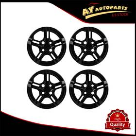 Autopart178769 Ay Autoparts 4 Pcs 13 Inch Universal Wheel Hub Caps Black Cover Trim Kit