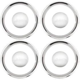 9101818 Baby Moon Chrome Hubcaps And 15 Inch Wheel Beauty Rings