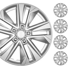 Bdk Kt-1073-16 Hubcaps 16 Inch Set Of 4 Silver 10 Spoke Snap On Wheel Rim Covers