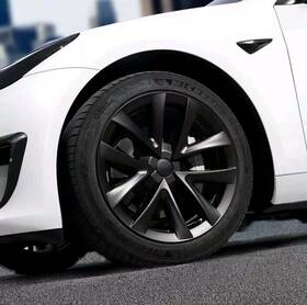 Tsl23022301 Beegrow Fits Tesla Model 3 Wheel Covers 18 Inch Matte Black Abs Hubcaps 2017-23