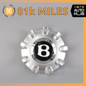 3w0601161b Bentley 03-12 Continental Gt Gtc Wheel Center Hub Cap Cover Silver Oem 81k