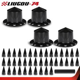 Big297635 Big-wheel New Rear Axle Hub Cover Kit 33mm Spiked Semi Abs Plastic Satin Black