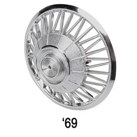 91800216-69 Blue Diamond Classics Pedal Car Parts 1969 Amf Fits Mustang Chromed Plastic Spoke Style Hubcap