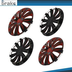 Br178713d Brakeautor 4x Red And Black 16 Inch Wheel Covers Snap On Full Hub Caps Fit R16 Tire Steel Rim