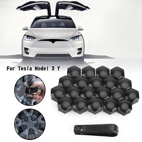 C230-a004-blk Car Wheel Center Hub Cap Cover Lug Nut Covers Fit Tesla Model 3 S X Y Av