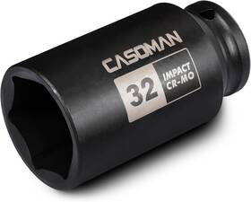 Cs-082 Casoman 1/2 Inch Drive X 32 Mm Deep 6 Pt Impact Socket Cr-mo 1/2-inch 32mm