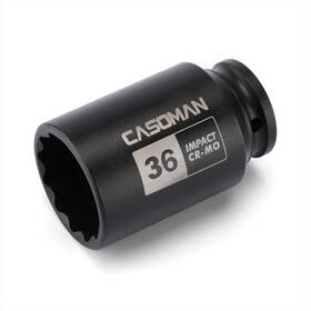 Cs247 Casoman 1/2 Inch Drive X 36 Mm Deep 12 Pt Impact Socket Cr-mo 1/2-inch