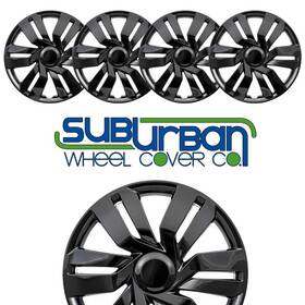 534-16blk Cci Universal Honda Style # 16 Inch Gloss Black Hubcaps Wheel Covers New Set/4