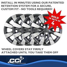 Iwc51316cc Cci Iwc513/16cc Set/4 16 Inch Chrome/charcoal Wheel Covers 2014-2019 Toyota Corolla