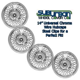 Taasw14 Cci 14 Inch Universal Fit Chrome Wire Hubcaps / Wheel Covers # New Set/4