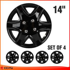 003178763zeg Cciyu 4 Pcs Hub Caps 14 Inch Wheel Cover Universal Black Trim Kit