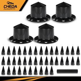 Gpl106119 Cheda Rear Wheel Axle Hub Cover Kit 33mm Spiked Semi Abs Plastic Satin Black New