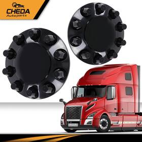 Gpl51227 Cheda Front Wheel Covers Hub Axle Semi Black Plastic Abs 33mm Nut Pair
