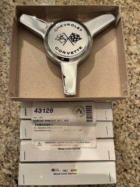 43128 Chevrolet C2 1963 Corvette Hubcap Spinner Set. 4 Piece